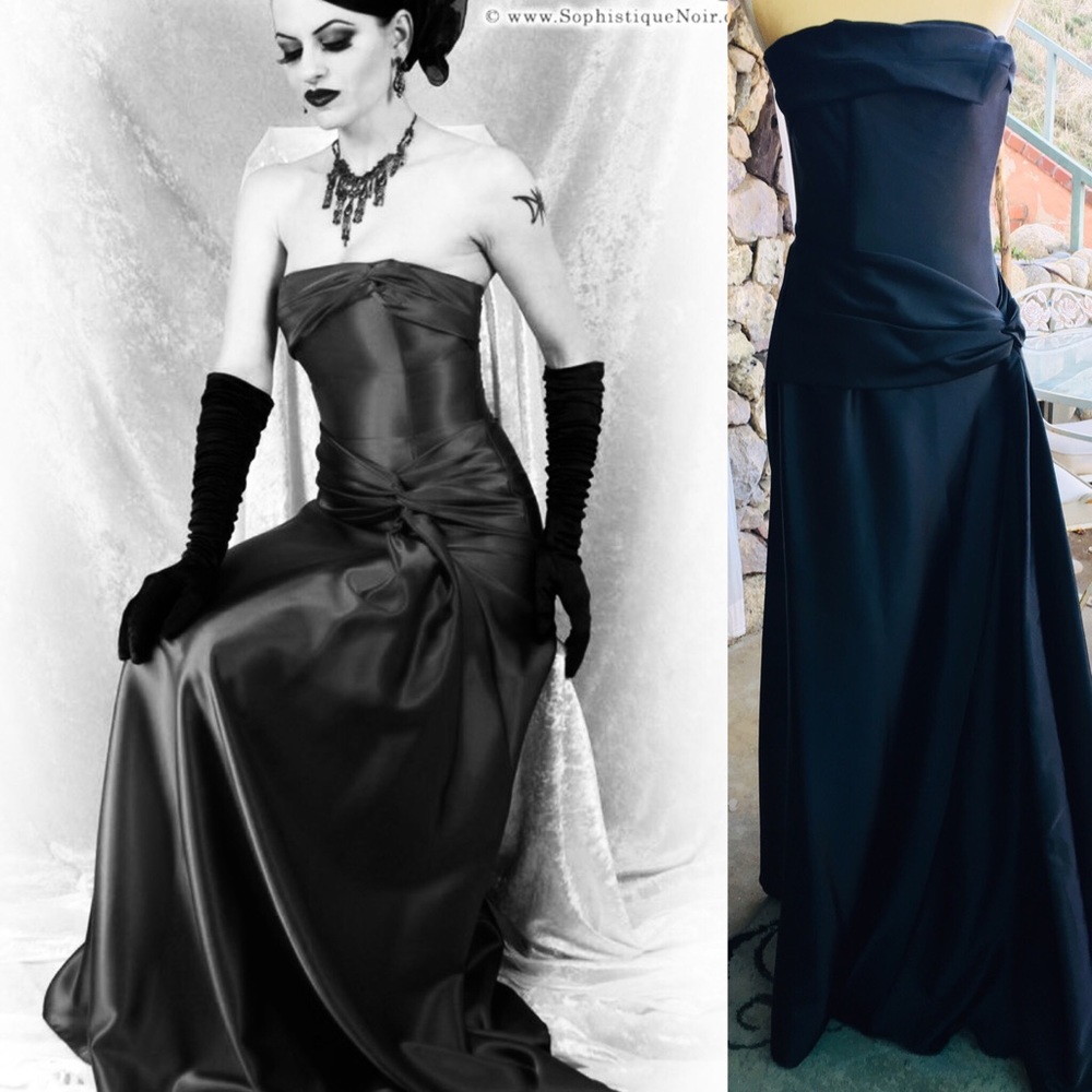 Gorgeous Jessica McClintock Black Strapless Formal